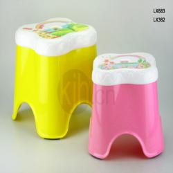 雙色防滑花形凳（小、中